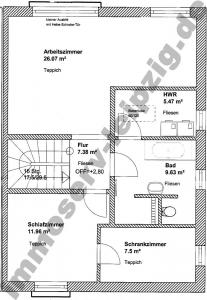 Gohlis-S&uuml;d, Stadtvilla mit "Gr&uuml;nblick"-Provisionsfrei, GR - 1. OG