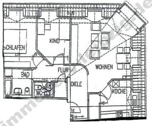 Neusch&ouml;nefeld, Dachgescho&szlig;-3RWE m. Glaserker, Grundriss