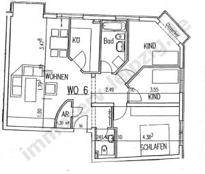 Neusch&ouml;nefeld, gro&szlig;e 4RWE, N&auml;he graph. Viertel, Grundriss